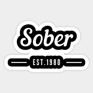 Sober Since 1980 - Alcoholism Gifts Sponsor Sticker